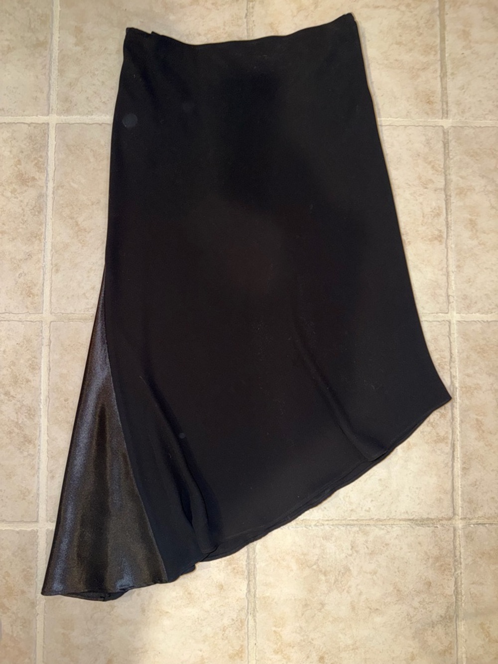 Dress Barn Black Asymmetrical Satin-Panel Skirt